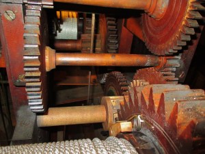 Wooden clockworks built by Eli Terry.