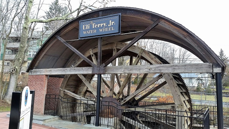 Waterwheel with new sign